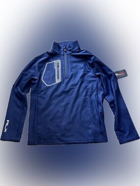 Ralph Lauren RLX Navy Blue Quarter-Zip Kids Jacket